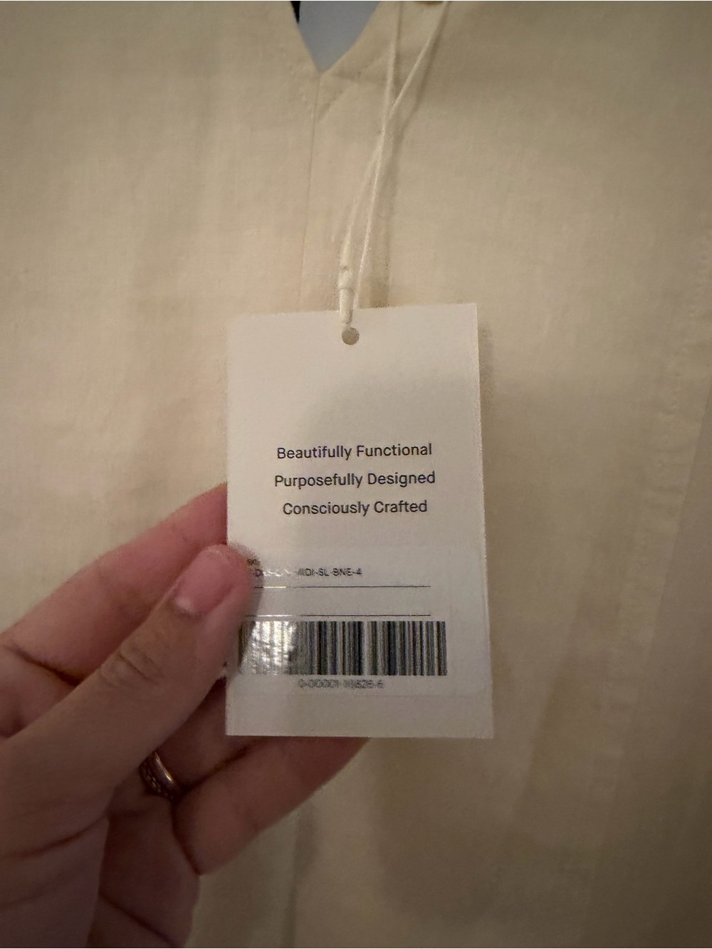 Everlane V-Neck Sleeveless Midi Dress in Cream - Picture 7 of 7